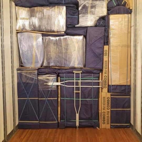 Perfectly loaded truck for a move