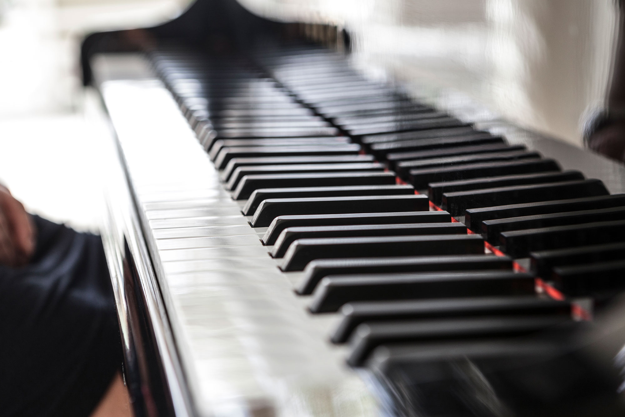 Close up of piano keys